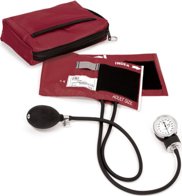 ANEROID W/CASE-BURGANDY