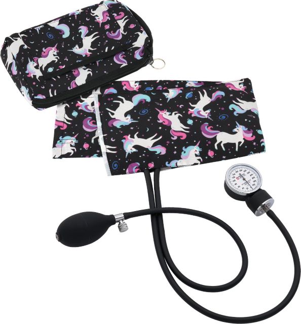 PREMIUM ANEROID SPHYGMOMANOMETER WITH MATCHING CARRY CASE-UNICORNS BLACK