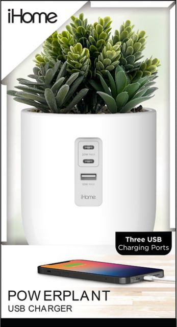 iHome POWERPLANT Plant Charging Station, White - ONLINE ONLY