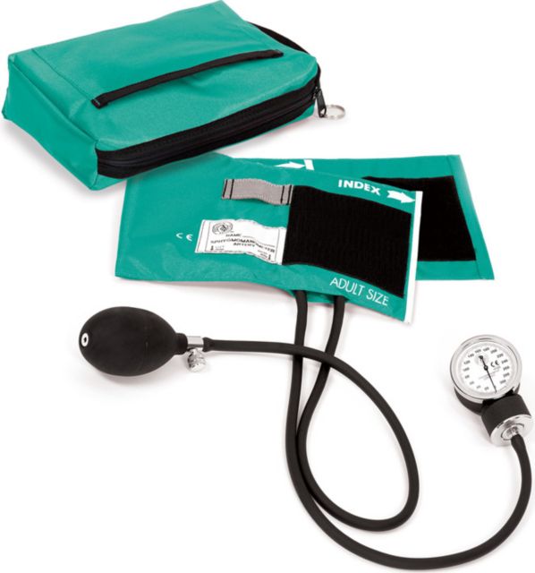 PREMIUM ANEROID SPHYGMOMANOMETER WITH MATCHING CARRY CASE-TEAL